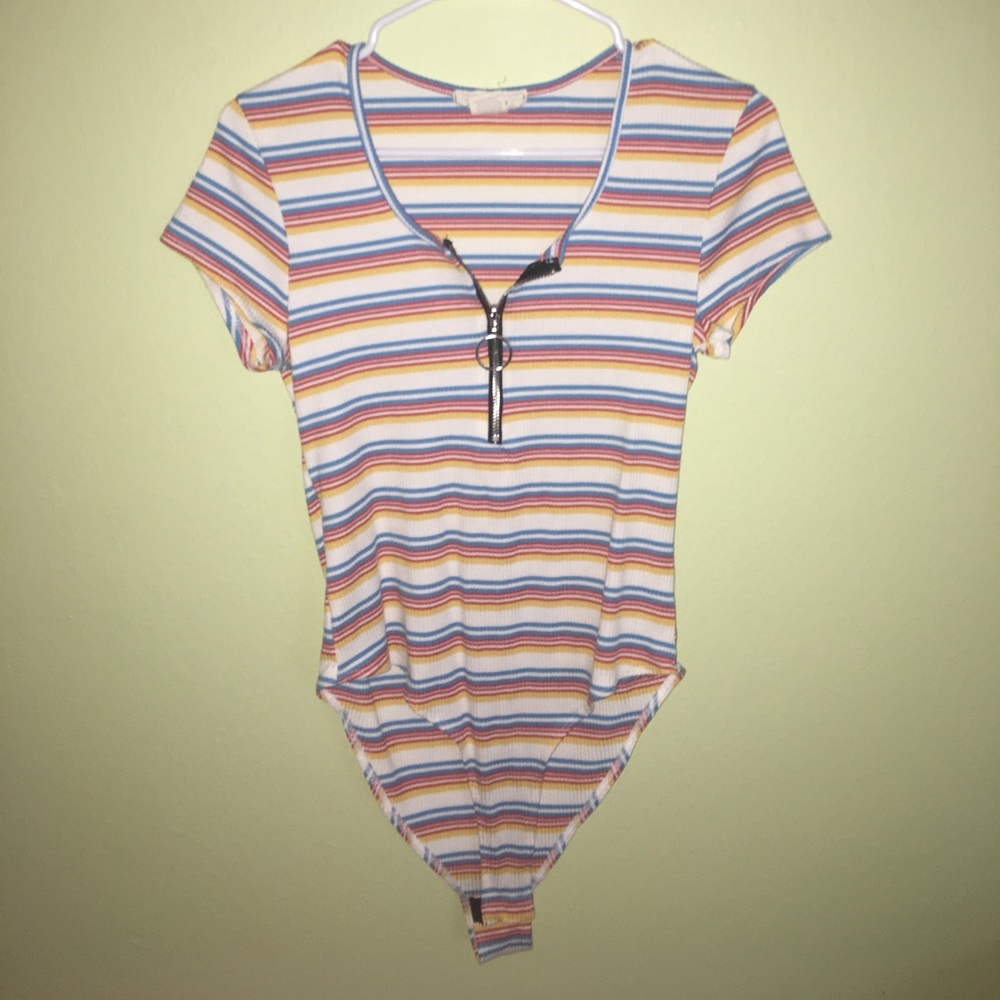 Primary Color Stripped Body Suit